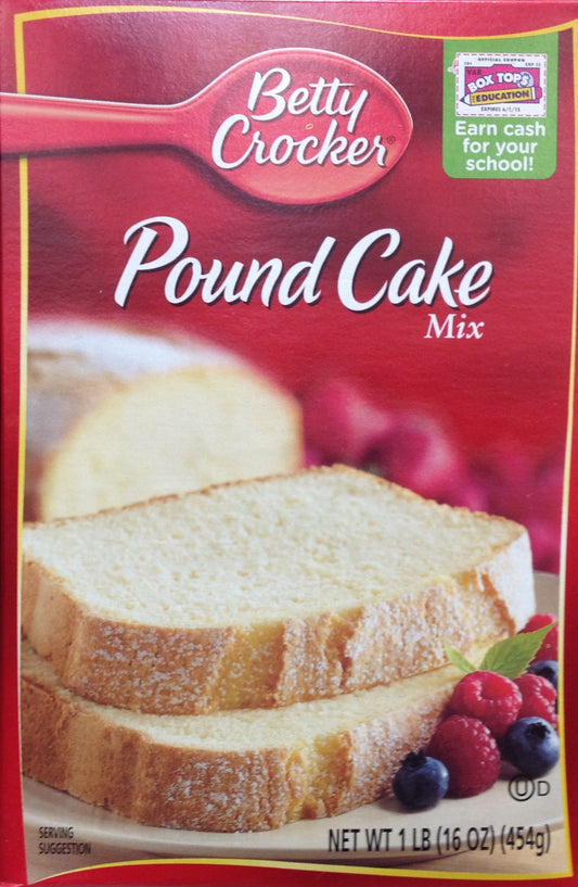 Betty Crocker POUND CAKE Mix 16oz. (9 Pack)