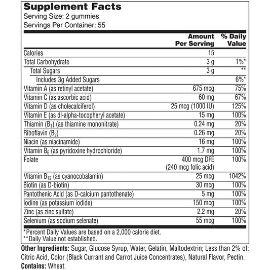 One A Day Men’s 50+ Gummies, Advanced Multivitamin For Men with Brain Support and Immunity Support, Vitamins For Men with Super 8 B Vitamin Complex, 110 Count