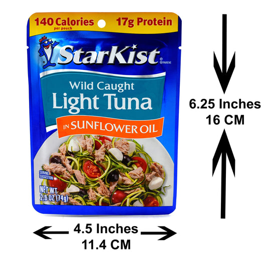 Starkist Chunk Light Tuna In Sunflower Oil, 2.6-Ounce Pouch (Pack of 10)