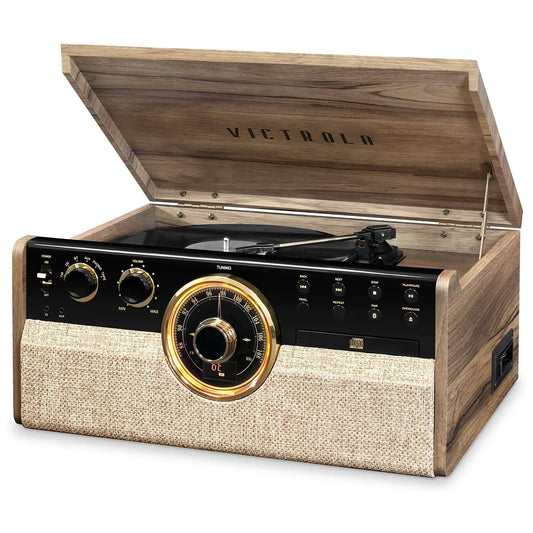 Victrola VTA-270B-FNT Empire Bluetooth 6 In 1 Music Center (33/45/78) (Farmhouse Walnut)