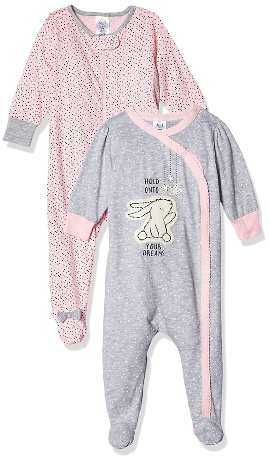Gerber Baby Girls 2-Pack Sleep 'N Play Bunny Love 3-6 Months
