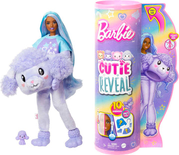 Barbie Cutie Reveal Doll & Accessories, Poodle Plush Costume & 10 Surprises Including Color Change, “Star” Cozy Cute Tees