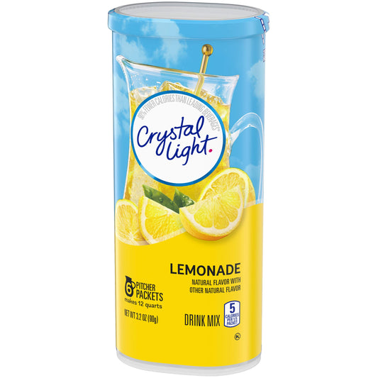 Crystal Light Sugar-Free Lemonade Naturally Flavored Powdered Drink Mix 72 Count Pitcher Packets, 6 Count (Pack of 12)