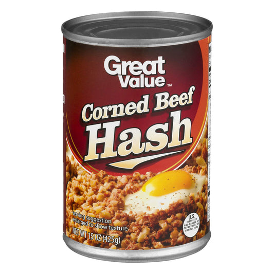 Great Value Corned Beef Hash, Net Wt 15 oz (425 g) - Pack of 3