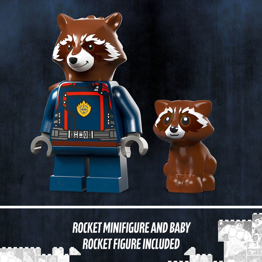 LEGO Marvel Baby Rocket’s Ship 76254 from Guardians of the Galaxy 3 Featuring Rocket Raccoon Minifigures, Collectible Super Hero Buildable Spaceship Toy Gift for Kids Ages 8 and up