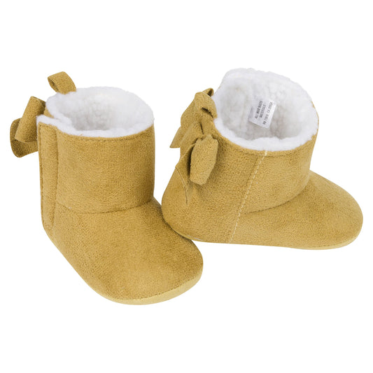 Gerber Baby Girls Cozy Boots Crib Shoes Newborn Infant 0-9 Months, Taupe Bootie, 3 6 Unisex