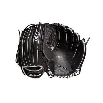 Wilson 2022 A700 12.5" Fastpitch Outfield Glove - Left Hand Throw, Black/White