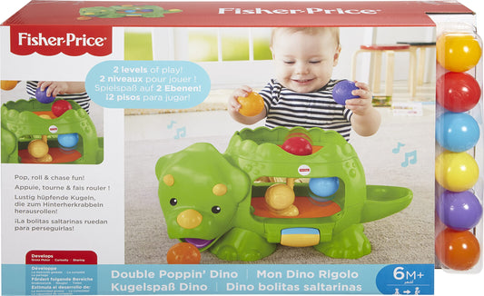Fisher-Price Double Poppin' Dino, Ball Popper Infant Toy