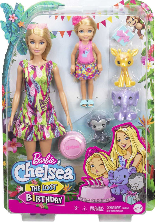 Barbie and Chelsea The Lost Birthday Playset Chelsea Dolls, 3 Pets & Accessories, Gift for 3 to 7 Year Olds