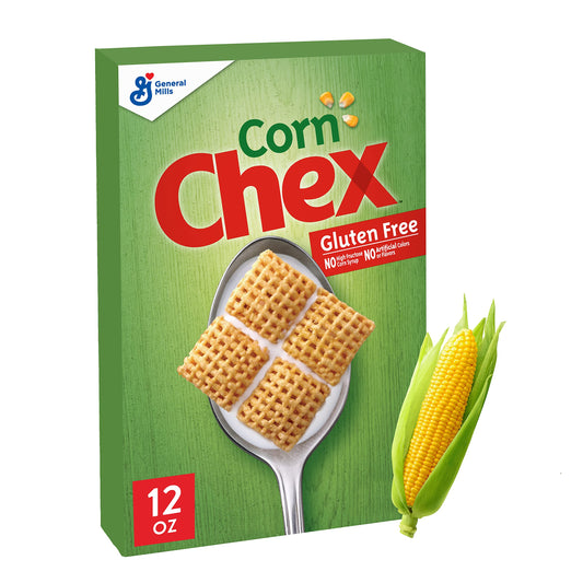 Chex CornGluten Free Breakfast Cereal, Gluten Free Snacks for Kids, 12 oz Cereal Box (Pack of 16)