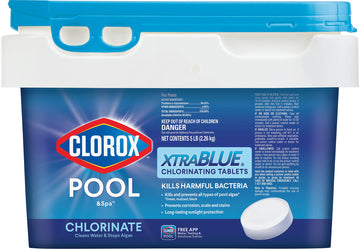 CLOROX Pool&Spa XtraBlue 3” Chlorinating Tablets, Kills Bacteria & Stops Algae, 5 LB