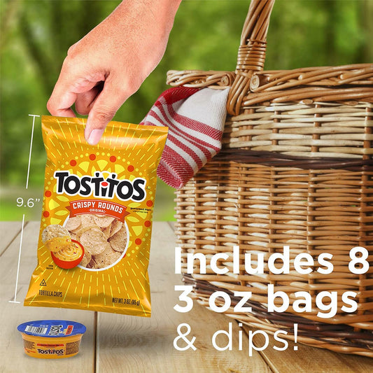 Tostitos, Chip & Salsa Pack, Tostitos Crispy Rounds & Medium Salsa, (Pack of 16)