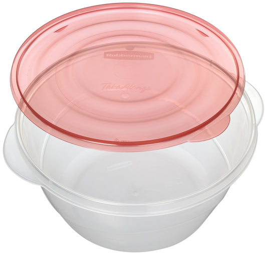 Rubbermaid Take Alongs Large Round Storage Container (Pack of 2) 15.7 Cups / 3.7 L - Red Top