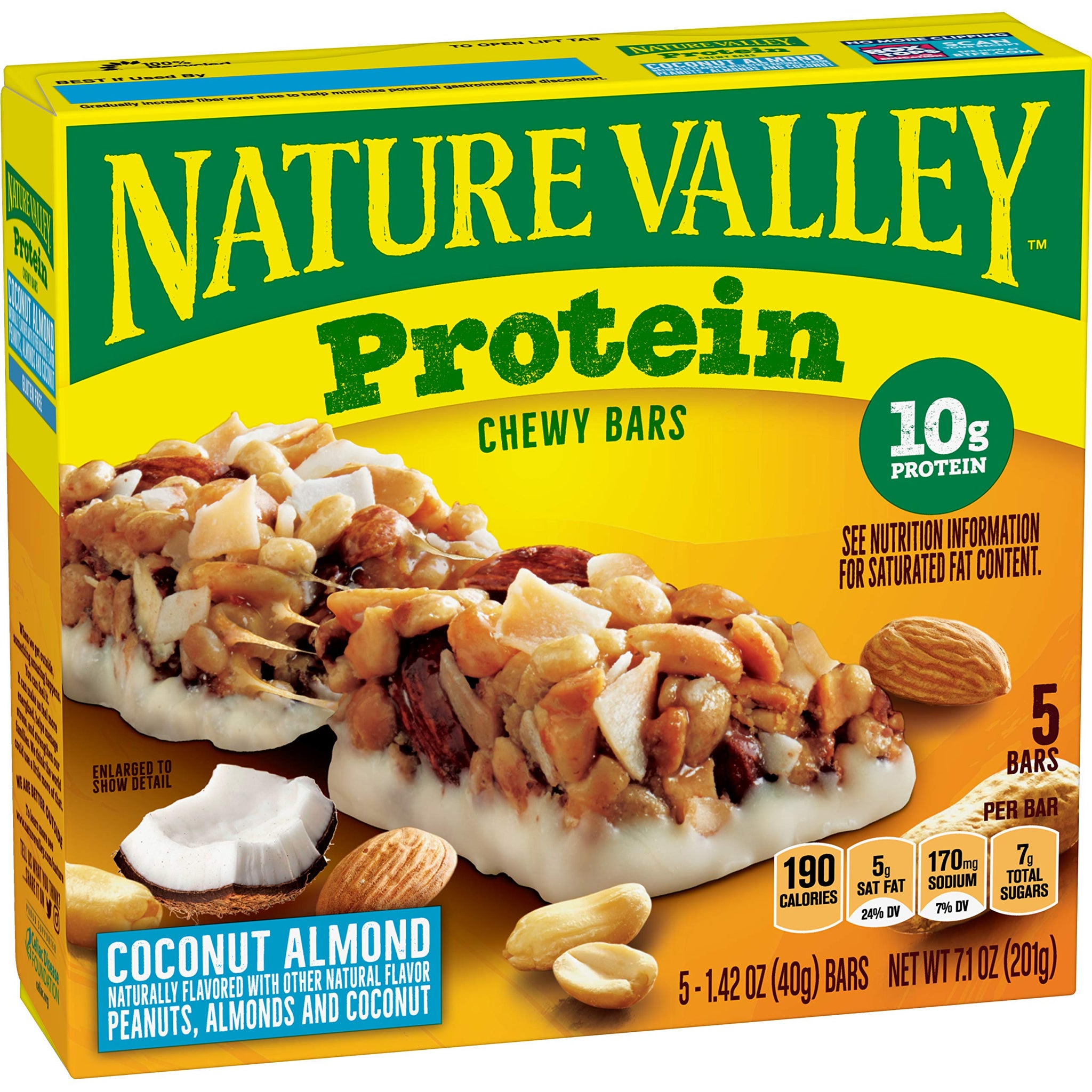 Nature Valley Protein Granola Bars, Coconut Almond, Snacks Bars, 5 ct