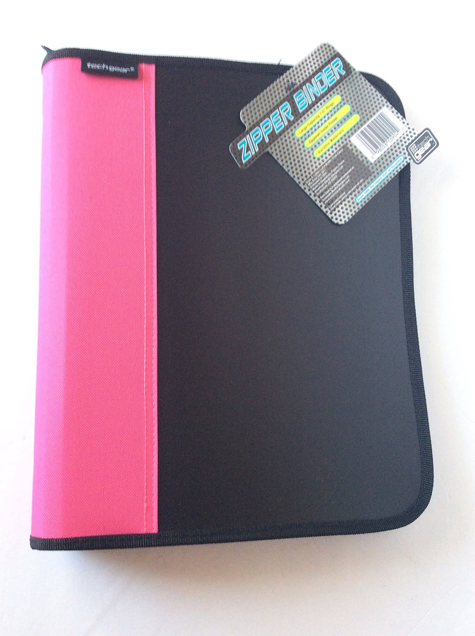 Tech Gear 1.5' 3 Ring Zipper Binder (Pink)