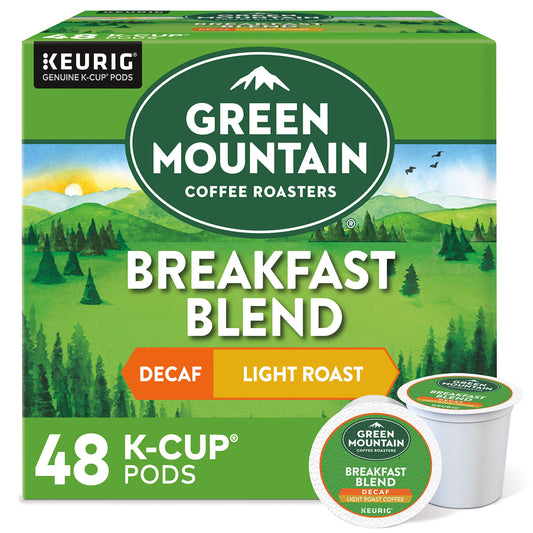 Green Mountain Coffee Roasters Decaf Breakfast Blend, K-Cup Portion Pack for Keurig K-Cup Brewers (Pack of 48)