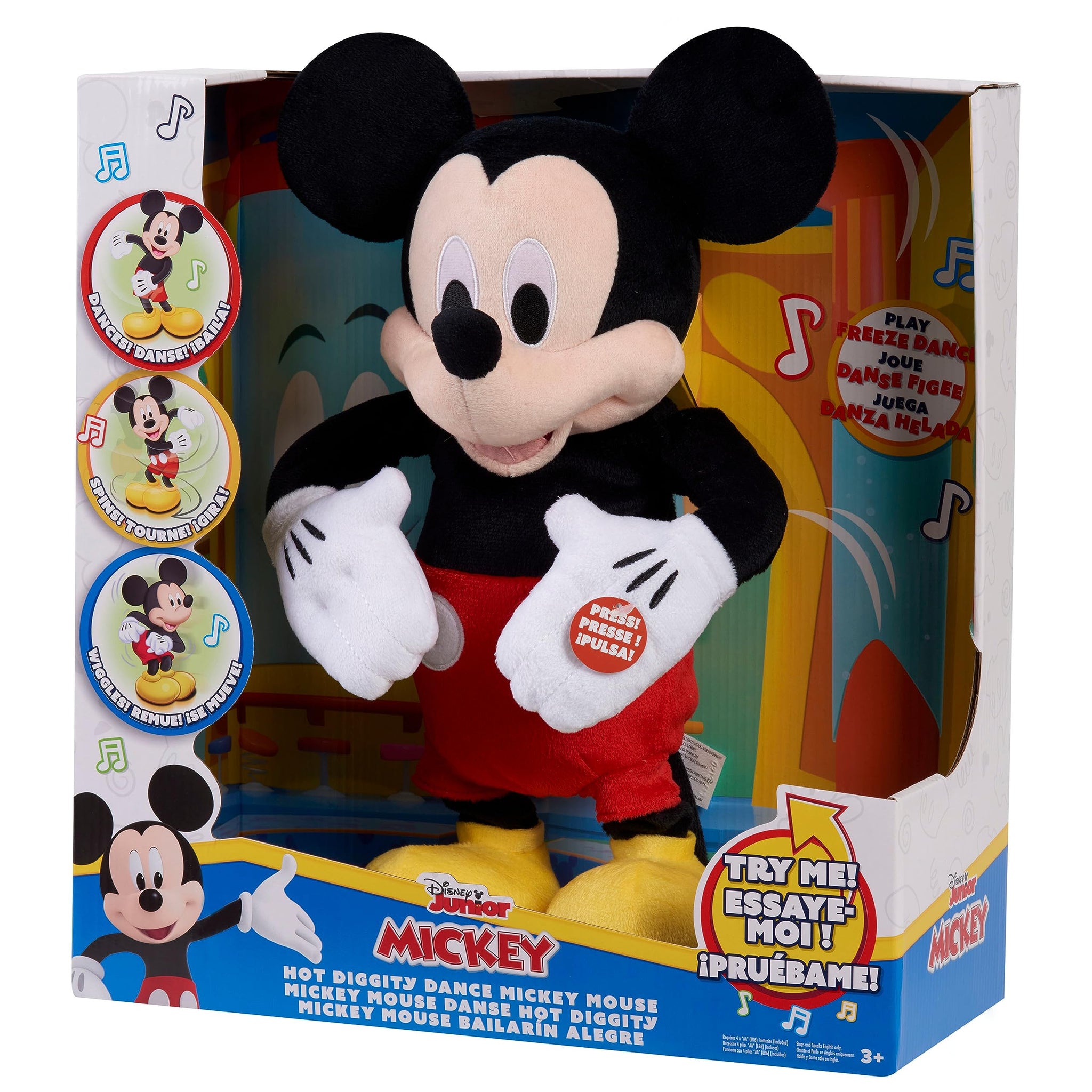 Disney Junior Mickey Mouse Hot Diggity Dance Mickey Feature Plush, Motion, Sounds, and Games, Officially Licensed Kids Toys for Ages 3 Up by Just Play