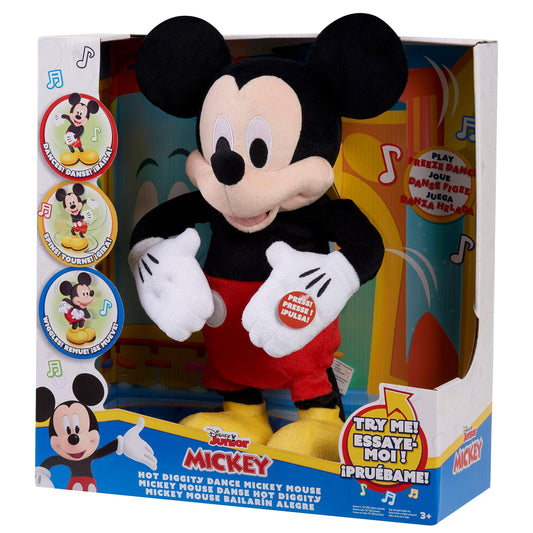 Disney Junior Mickey Mouse Hot Diggity Dance Mickey Feature Plush, Motion, Sounds, and Games, Officially Licensed Kids Toys for Ages 3 Up by Just Play