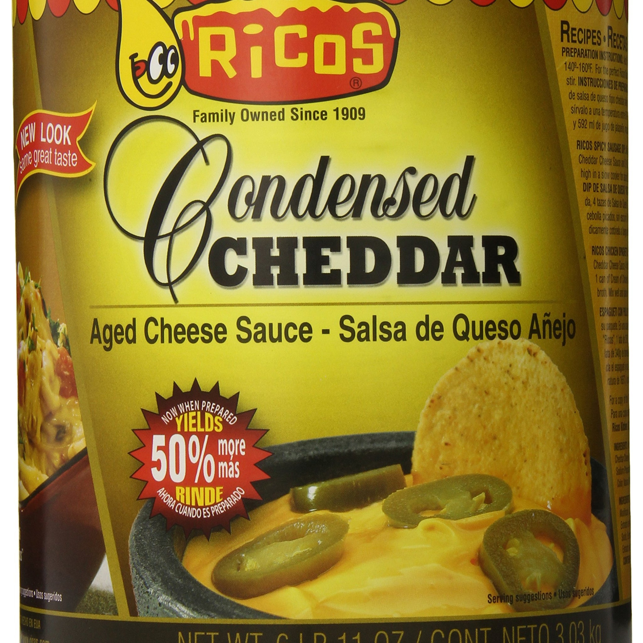 Rico's Cheddar Cheese Sauce, 107 Ounce Can