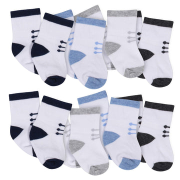 Gerber Baby Boys' 8-Pack Wiggle Proof Jersey Crew Socks, 5T