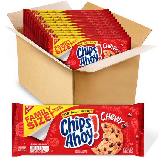 CHIPS AHOY! Chewy Chocolate Chip Cookies, Family Size, 12 - 19 oz Packs