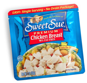 Sweet Sue Premium Chicken Breast, 3 Ounce (Pack of 18) - 19g Protein per Serving, 97% Fat Free - Gluten Free, Keto Friendly - Great for Snack, Lunch or Dinner Recipes