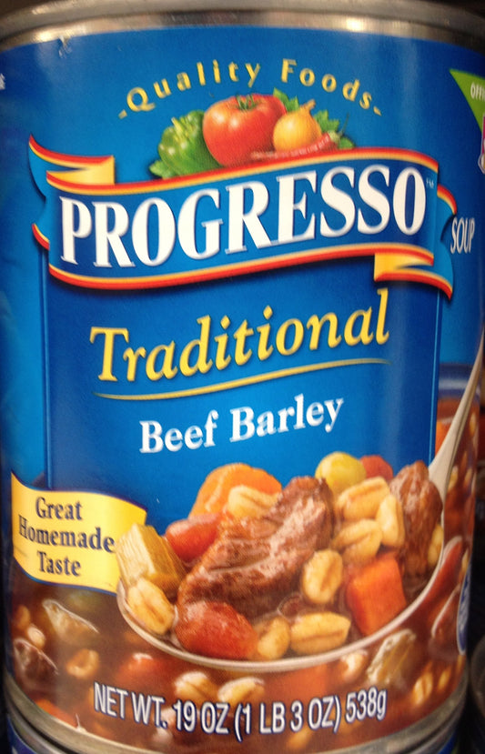 Progresso Traditional Beef Barley Soup 19oz Can (Pack of 2)