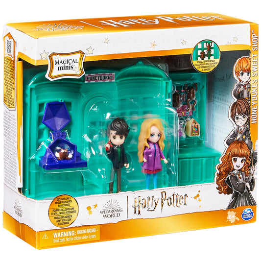 Wizarding World Harry Potter, Magical Minis Honeydukes Sweet Shop with 2 Exclusive Figures and 5 Accessories, Kids Toys for Ages 6 and up