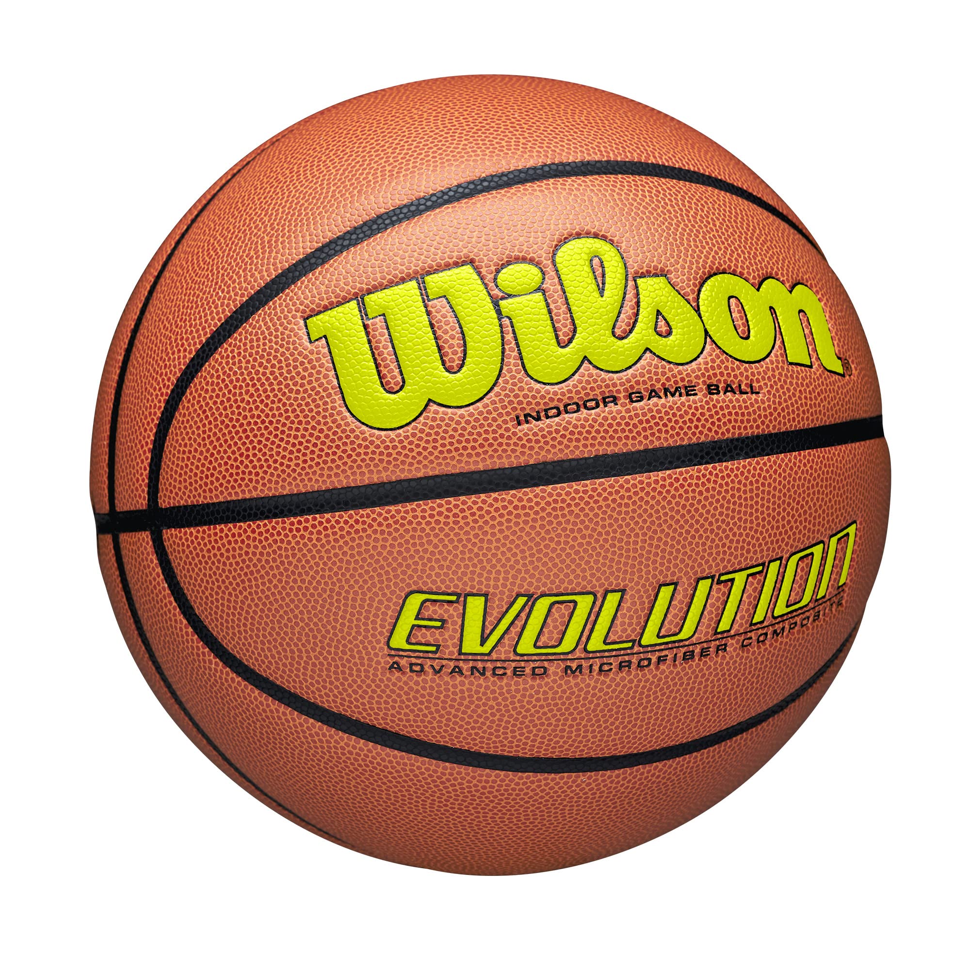 WILSON Evolution Game Basketball, Yellow, Intermediate Size - 28.5"