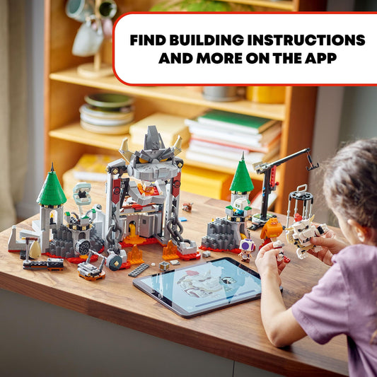 LEGO Super Mario Dry Bowser Castle Battle Expansion Set, Collectible Bowser Toy Playset to Combine with a Starter Course, Super Mario Day Toy, Video Game Toy for Kids Ages 8-10, 71423
