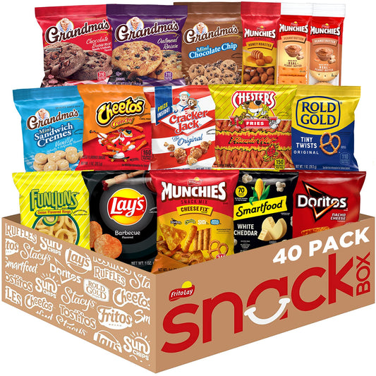Frito-Lay Ultimate Snack Care Package, Variety Assortment of Chips, Cookies, Crackers & More, (Pack of 40)