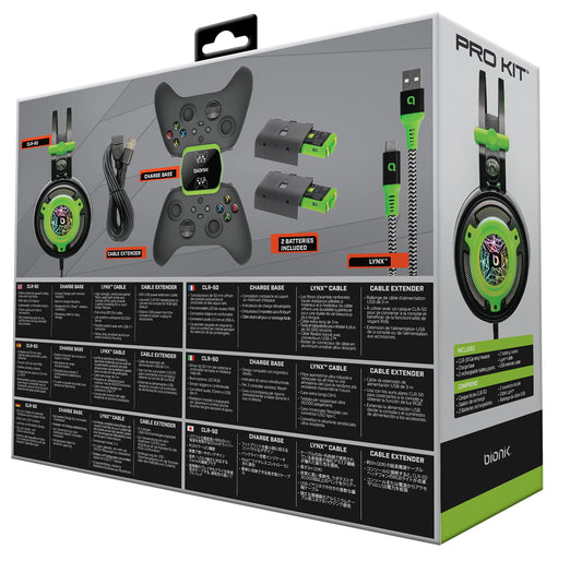 Bionik Pro Kit for Xbox Series X/S: Powerful 50Mm Driver Gaming Headset -Controller Charge Base -Two Battery Packs -Lynx Cable & USB Cable - Xbox Series X