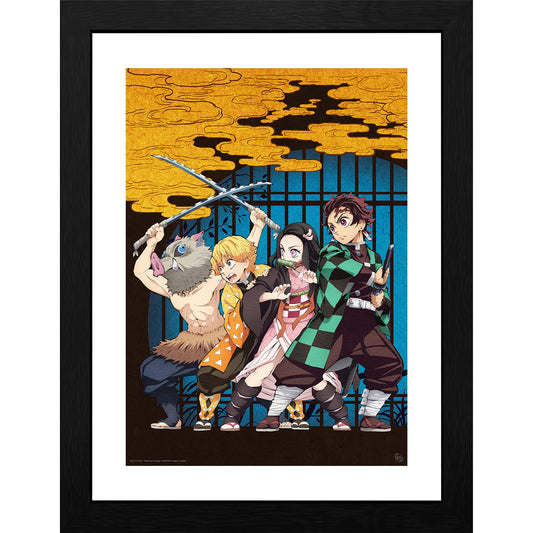 ABYSTYLE GB eye Demon Slayer Kimetsu No Yaiba Key Art Framed Poster Print 12