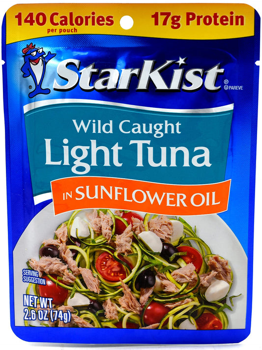Starkist Chunk Light Tuna In Sunflower Oil, 2.6-Ounce Pouch (Pack of 10)