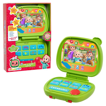 CoComelon Sing and Learn Laptop Toy for Kids, Lights, Sounds, and Music Encourages Letter, Number, Shape, and Animal Recognition, Kids Toys for Ages 18 Month, Green