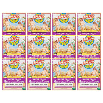 Earth's Best Organic Baby Food, Organic Whole Grain Multi-Grain Baby Cereal, Non-GMO, Easily Digestible and Iron Fortified Baby Food, 8 oz Box (Pack of 12)